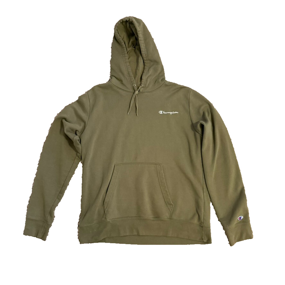 Champion Olive Green Hoodie Men’s Size L Pullover Sweatshirt 44” Chest